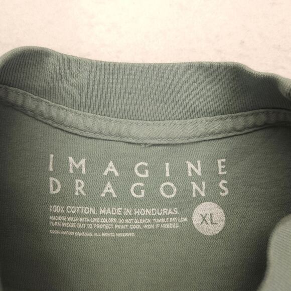 Imagine Dragons Band Crew Neck Short Sleeve Graphic T Shirt Mens Size XL Green - Picture 3 of 9